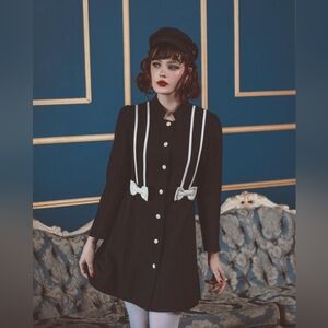 Lively Ghosts Black White Lurch Coat/Dress Size Small New with tags